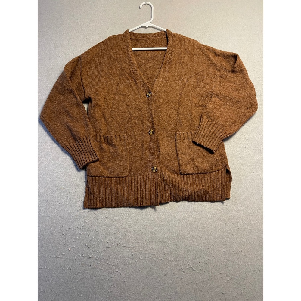 Unbranded Cardigan Acrylic Blend Brown Medium Womens